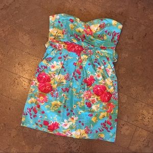 Strapless Floral Dress (size 11)